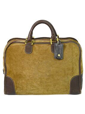 Loewe Amazona 40 Anagram Boston Bag Suede Leather Beige